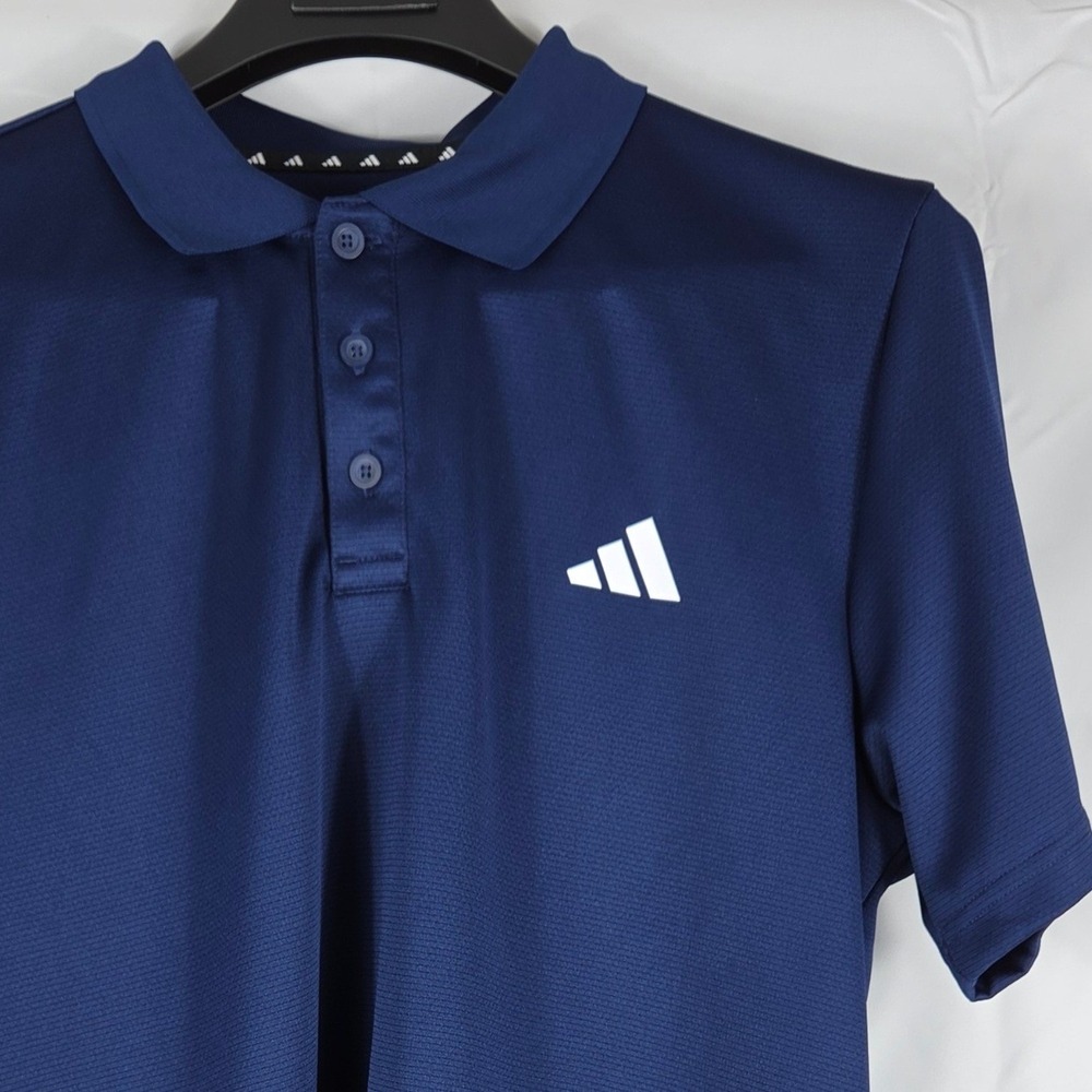 Adidas Aeroready Polo‎ Mens Large Navy Blue Short Sleeve Golf Athletic Shirt